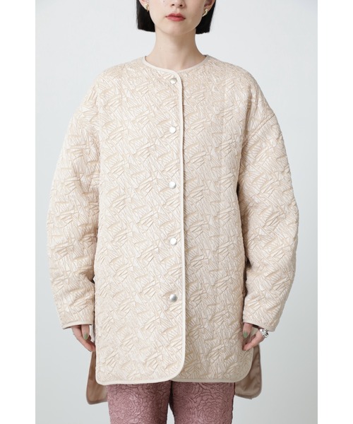 OKIRAKU（オキラク）の「(OKIRAKU×ROSE BUD)カラーレスジャカードビッグジャケット（その他アウター・レディース・ブラック/ベージュ・ONE SIZE）」の7枚目の写真