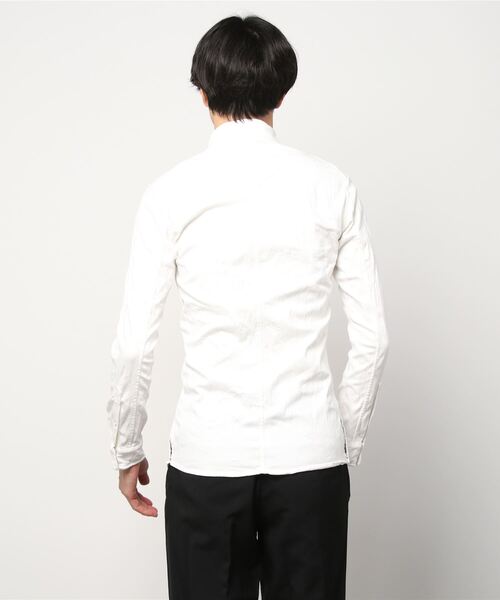 FranCisT_MOR.K.S.（フランシストモークス）の「FranCisT_MOR.K.S./フランシスト モークス/HITENSION STRETCH DENIM WIRED HOOK SHIRT（シャツ/ブラウス・メンズ・オフホワイト/オリーブ・3/2/4）」の20枚目の写真