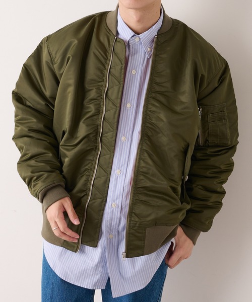 DISCOAT（ディスコート）の「ヴィンテージライクMA-1（MA-1・メンズ・ブラック/カーキ・MEDIUM/LARGE）」の5枚目の写真