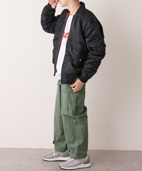 DISCOAT（ディスコート）の「ヴィンテージライクMA-1（MA-1・メンズ・ブラック/カーキ・MEDIUM/LARGE）」の8枚目の写真