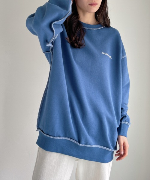 muahmuah(ムーアムーア)の「【muah muah /ムーアムーア】SIGNATURE LOGO LINE NAPPING MTM(スウェット・レディース・ブラック/グレー/インディゴブルー/クリーム/ピンク/パープル/カーキ・FREE)」の19枚目の写真