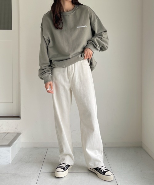 muahmuah(ムーアムーア)の「【muah muah /ムーアムーア】SIGNATURE LOGO LINE NAPPING MTM(スウェット・レディース・ブラック/グレー/インディゴブルー/クリーム/ピンク/パープル/カーキ・FREE)」の22枚目の写真