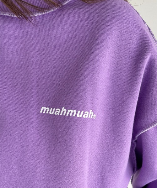 muahmuah(ムーアムーア)の「【muah muah /ムーアムーア】SIGNATURE LOGO LINE NAPPING MTM(スウェット・レディース・ブラック/グレー/インディゴブルー/クリーム/ピンク/パープル/カーキ・FREE)」の12枚目の写真
