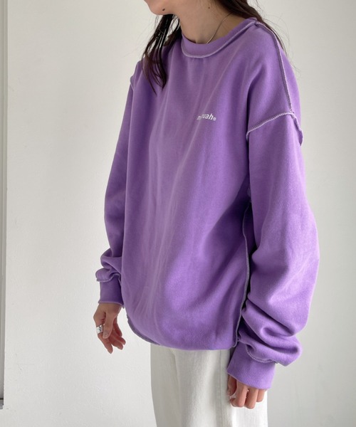 muahmuah(ムーアムーア)の「【muah muah /ムーアムーア】SIGNATURE LOGO LINE NAPPING MTM(スウェット・レディース・ブラック/グレー/インディゴブルー/クリーム/ピンク/パープル/カーキ・FREE)」の13枚目の写真