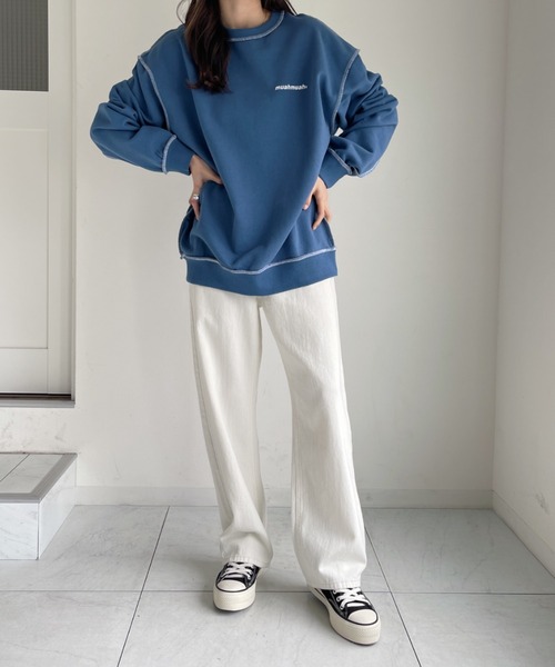muahmuah(ムーアムーア)の「【muah muah /ムーアムーア】SIGNATURE LOGO LINE NAPPING MTM(スウェット・レディース・ブラック/グレー/インディゴブルー/クリーム/ピンク/パープル/カーキ・FREE)」の18枚目の写真