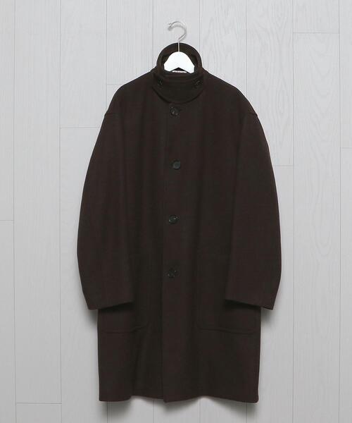 H　BEAUTY&YOUTH UNITED ARROWS（エイチビューティーアンドユースユナイテッドアローズ）の「＜AURALEE＞DOUBLE CLOTH LIGHT MELTON SOUTIEN COLLAR COAT/コート.（ステンカラーコート・メンズ・ブラウン・4/3）」の12枚目の写真