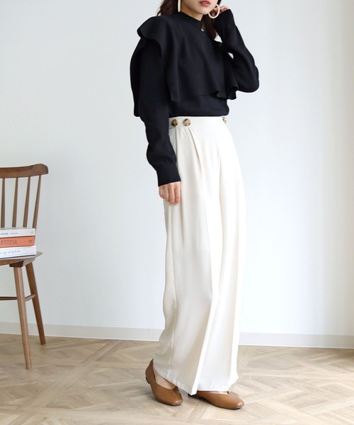 HER CLOSET(ハークローゼット)の「【shemoshelly】ケープレイヤードハイネックニット(ニット/セーター・レディース・ホワイト/ブラック/モカ/レッド/ブルー/グリーン・M)」の20枚目の写真