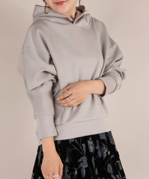 RANDA（ランダ）の「ダンボールフーディー（パーカー・レディース・ホワイト/ブラウン/グレー/ミント・FREE）」の3枚目の写真