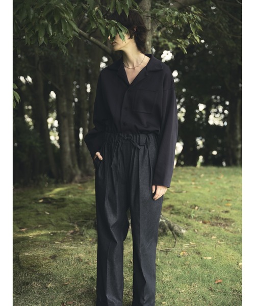 Blanc YM(ブランワイエム)の「Blanc YM ブランワイエム / Light Ounces Easy pants ライトオンスデニム 2タックパンツ イージパンツ(セットアップ) / BL-22S-LDEP(デニムパンツ・メンズ・ネイビー・MEDIUM/SMALL)」の5枚目の写真