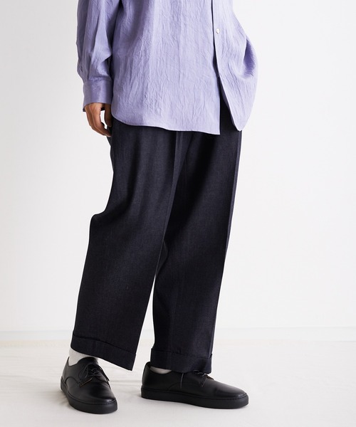Blanc YM(ブランワイエム)の「Blanc YM ブランワイエム / Light Ounces Easy pants ライトオンスデニム 2タックパンツ イージパンツ(セットアップ) / BL-22S-LDEP(デニムパンツ・メンズ・ネイビー・MEDIUM/SMALL)」の12枚目の写真