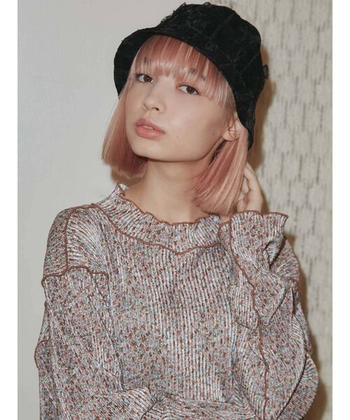 merry jenny(メリージェニー)の「フリルベロアHAT(ハット・レディース・ブラック/ベージュ・FREE)」の2枚目の写真