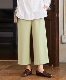 【洗える】40/2NEWESTバックピーチ ワイドパンツ