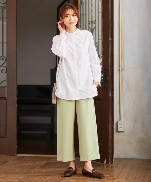 J.PRESS（ジェイプレス）の「【洗える】40/2NEWESTバックピーチ ワイドパンツ（その他パンツ・レディース・ライトグリーン系/ネイビー系/サックスブルー系・11/9/7/13）」の22枚目の写真