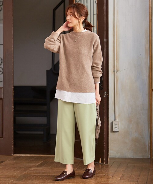 J.PRESS（ジェイプレス）の「【洗える】40/2NEWESTバックピーチ ワイドパンツ（その他パンツ・レディース・ライトグリーン系/ネイビー系/サックスブルー系・11/9/7/13）」の21枚目の写真