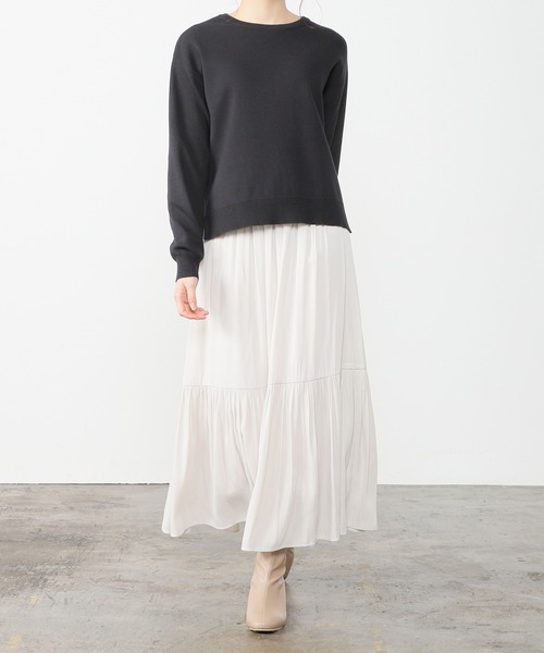 Honeys（ハニーズ）の「ティアードスカート（スカート・レディース・ピンク系その他/チャコール/アイボリー/ミント・S/M/L）」の6枚目の写真