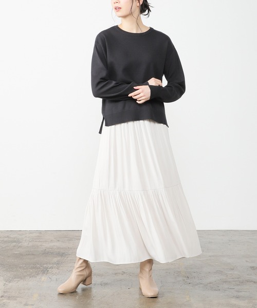 Honeys（ハニーズ）の「ティアードスカート（スカート・レディース・ピンク系その他/チャコール/アイボリー/ミント・S/M/L）」の8枚目の写真