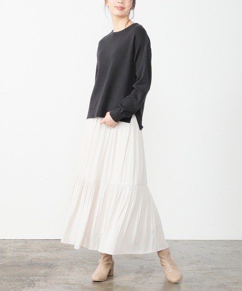 Honeys（ハニーズ）の「ティアードスカート（スカート・レディース・ピンク系その他/チャコール/アイボリー/ミント・S/M/L）」の9枚目の写真