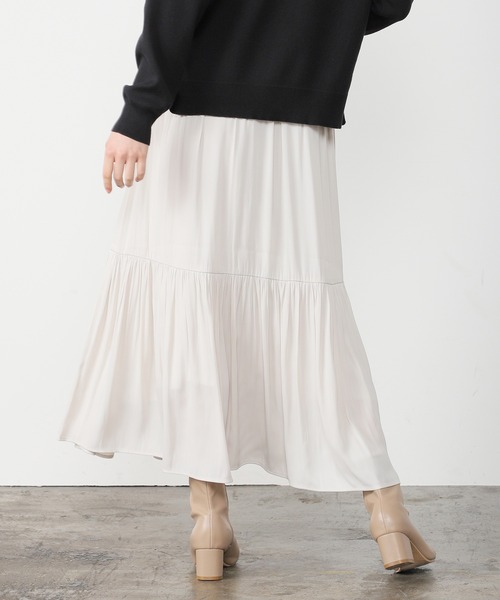 Honeys（ハニーズ）の「ティアードスカート（スカート・レディース・ピンク系その他/チャコール/アイボリー/ミント・S/M/L）」の10枚目の写真