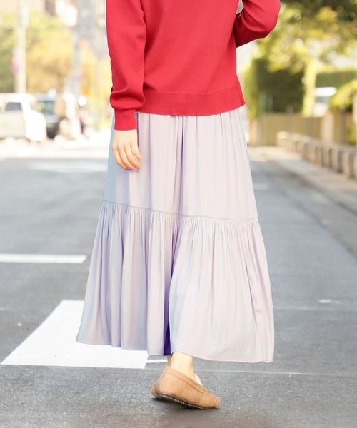 Honeys（ハニーズ）の「ティアードスカート（スカート・レディース・ピンク系その他/チャコール/アイボリー/ミント・S/M/L）」の14枚目の写真