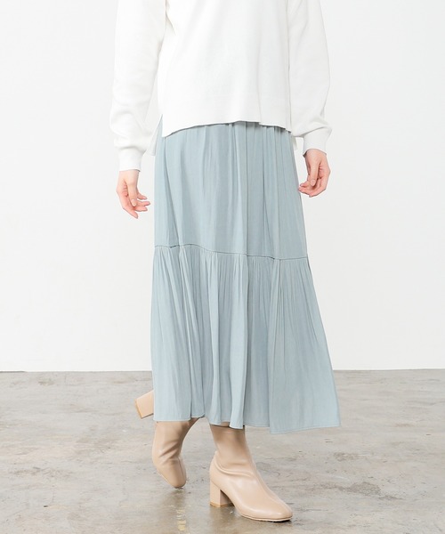 Honeys（ハニーズ）の「ティアードスカート（スカート・レディース・ピンク系その他/チャコール/アイボリー/ミント・S/M/L）」の15枚目の写真