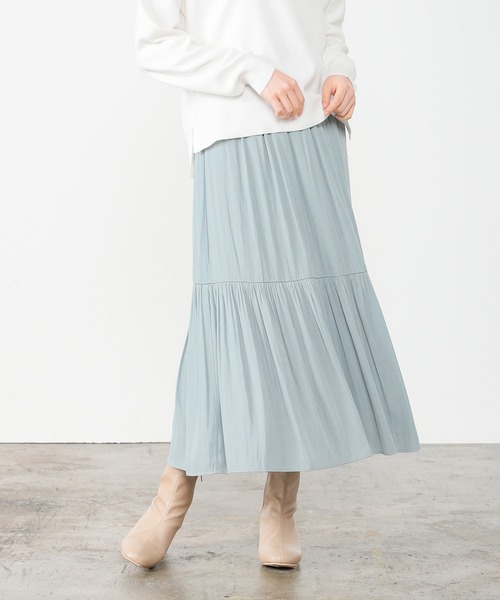 Honeys（ハニーズ）の「ティアードスカート（スカート・レディース・ピンク系その他/チャコール/アイボリー/ミント・S/M/L）」の16枚目の写真