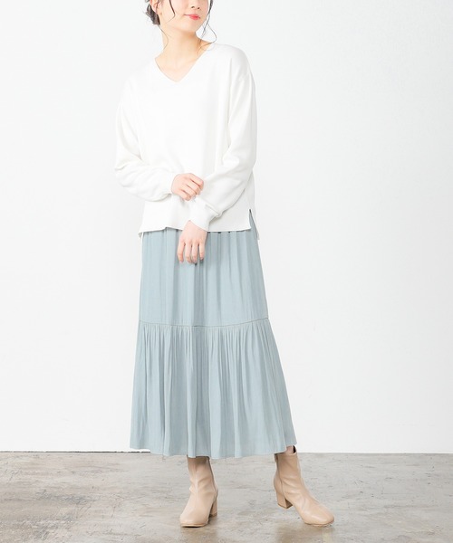 Honeys（ハニーズ）の「ティアードスカート（スカート・レディース・ピンク系その他/チャコール/アイボリー/ミント・S/M/L）」の17枚目の写真