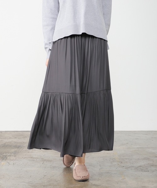 Honeys（ハニーズ）の「ティアードスカート（スカート・レディース・ピンク系その他/チャコール/アイボリー/ミント・S/M/L）」の20枚目の写真