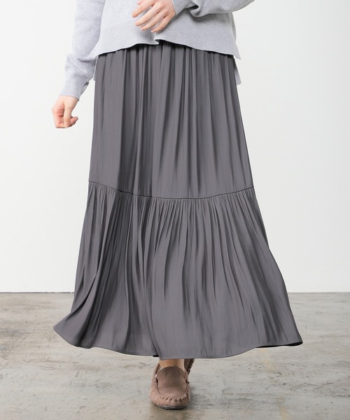 Honeys（ハニーズ）の「ティアードスカート（スカート・レディース・ピンク系その他/チャコール/アイボリー/ミント・S/M/L）」の21枚目の写真