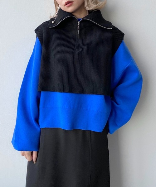 HARE（ハレ）の「ZIPハイネックウォーマー(HARE)（ネックウォーマー/スヌード・レディース・ブラック/アイボリー・FREE）」の10枚目の写真