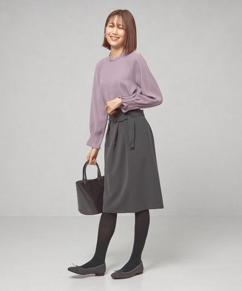 closet story(クローゼットストーリー)の「<closet story>バックルベルト タック タイトスカート -ウォッシャブル-(スカート・レディース・ブラック/ダークグレー・FREE)」の19枚目の写真