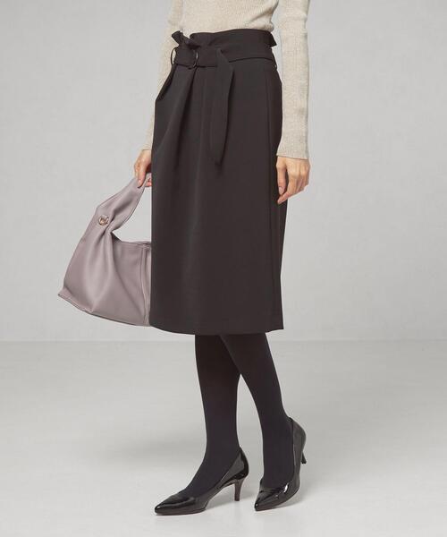 closet story(クローゼットストーリー)の「<closet story>バックルベルト タック タイトスカート -ウォッシャブル-(スカート・レディース・ブラック/ダークグレー・FREE)」の8枚目の写真