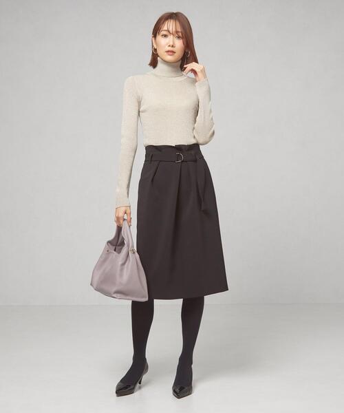 closet story(クローゼットストーリー)の「<closet story>バックルベルト タック タイトスカート -ウォッシャブル-(スカート・レディース・ブラック/ダークグレー・FREE)」の6枚目の写真
