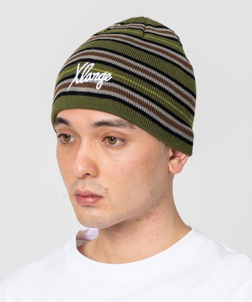 XLARGE（エクストララージ）の「STRIPE KNIT CAP（キャップ・メンズ・ブラック/ネイビー/オリーブ・ONE SIZE）」の2枚目の写真