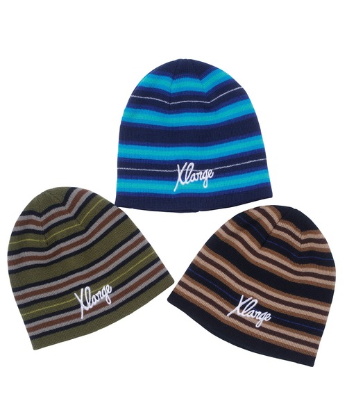XLARGE（エクストララージ）の「STRIPE KNIT CAP（キャップ・メンズ・ブラック/ネイビー/オリーブ・ONE SIZE）」の6枚目の写真