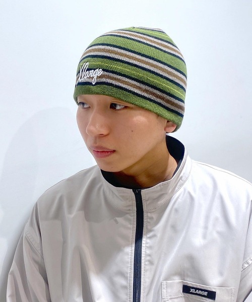 XLARGE（エクストララージ）の「STRIPE KNIT CAP（キャップ・メンズ・ブラック/ネイビー/オリーブ・ONE SIZE）」の13枚目の写真