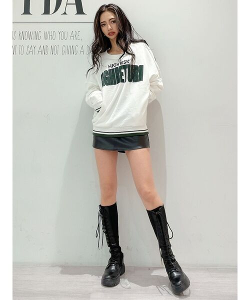 GYDA（ジェイダ）の「フェイクレザースカートライクショーパン（スカート・レディース・ブラック・MEDIUM/X-SMALL/SMALL）」の10枚目の写真