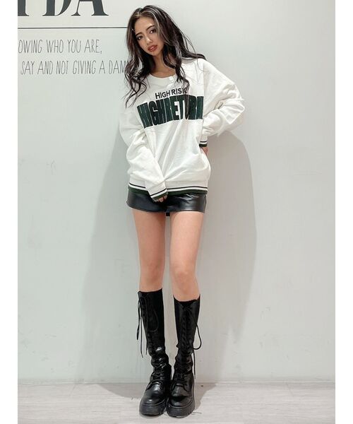 GYDA（ジェイダ）の「フェイクレザースカートライクショーパン（スカート・レディース・ブラック・MEDIUM/X-SMALL/SMALL）」の8枚目の写真