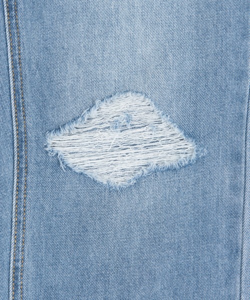 PUNYUS（プニュズ）の「ウォッシュドダメージデニムパンツ（デニムパンツ・レディース・ライトブルー・1/2/4/3）」の4枚目の写真