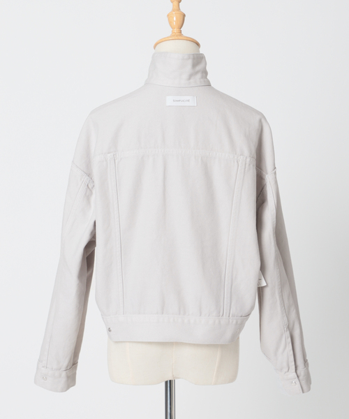 Simplicite（サンプリシテ）の「Natural Friendly Denim ジャケット◆（デニムジャケット・レディース・ネイビー/ブルー/ライトグレー・FREE）」の13枚目の写真