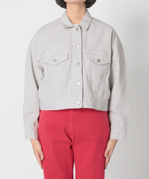 Simplicite（サンプリシテ）の「Natural Friendly Denim ジャケット◆（デニムジャケット・レディース・ネイビー/ブルー/ライトグレー・FREE）」の12枚目の写真