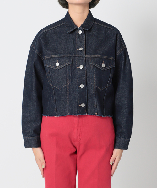 Simplicite（サンプリシテ）の「Natural Friendly Denim ジャケット◆（デニムジャケット・レディース・ネイビー/ブルー/ライトグレー・FREE）」の11枚目の写真