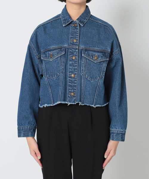 Simplicite（サンプリシテ）の「Natural Friendly Denim ジャケット◆（デニムジャケット・レディース・ネイビー/ブルー/ライトグレー・FREE）」の10枚目の写真