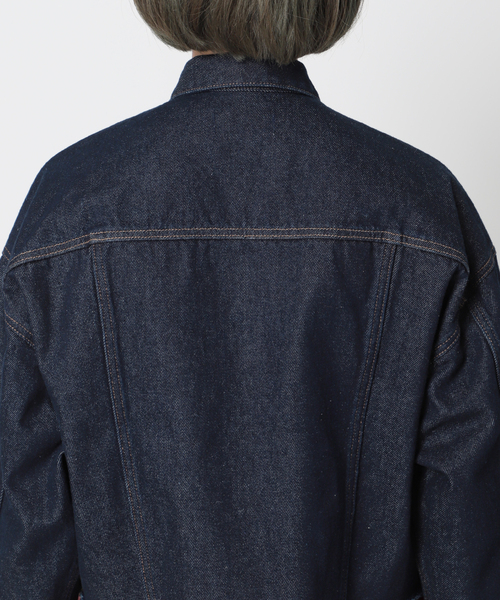 Simplicite（サンプリシテ）の「Natural Friendly Denim ジャケット◆（デニムジャケット・レディース・ネイビー/ブルー/ライトグレー・FREE）」の6枚目の写真