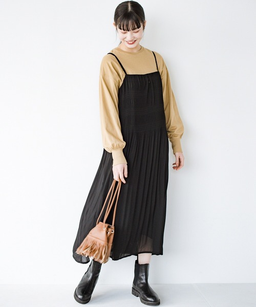 haco!（ハコ）の「【φ】スタイルアップとときめきの魔法をふんだんに！手持ち服をたちまち輝かせてくれるマジョリカプリーツキャミワンピース（ワンピース・レディース・ブルーグリーン/ブラック・SMALL/MEDIUM/LARGE/X-LARGE）」の16枚目の写真