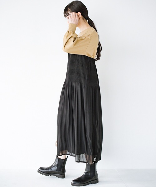 haco!（ハコ）の「【φ】スタイルアップとときめきの魔法をふんだんに！手持ち服をたちまち輝かせてくれるマジョリカプリーツキャミワンピース（ワンピース・レディース・ブルーグリーン/ブラック・SMALL/MEDIUM/LARGE/X-LARGE）」の19枚目の写真