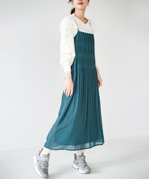 haco!（ハコ）の「【φ】スタイルアップとときめきの魔法をふんだんに！手持ち服をたちまち輝かせてくれるマジョリカプリーツキャミワンピース（ワンピース・レディース・ブルーグリーン/ブラック・SMALL/MEDIUM/LARGE/X-LARGE）」の22枚目の写真