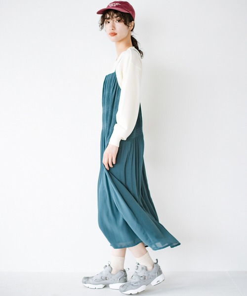 haco!（ハコ）の「【φ】スタイルアップとときめきの魔法をふんだんに！手持ち服をたちまち輝かせてくれるマジョリカプリーツキャミワンピース（ワンピース・レディース・ブルーグリーン/ブラック・SMALL/MEDIUM/LARGE/X-LARGE）」の8枚目の写真