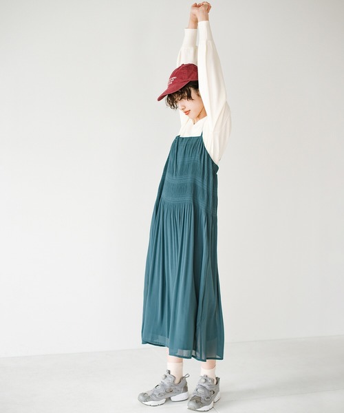 haco!（ハコ）の「【φ】スタイルアップとときめきの魔法をふんだんに！手持ち服をたちまち輝かせてくれるマジョリカプリーツキャミワンピース（ワンピース・レディース・ブルーグリーン/ブラック・SMALL/MEDIUM/LARGE/X-LARGE）」の11枚目の写真