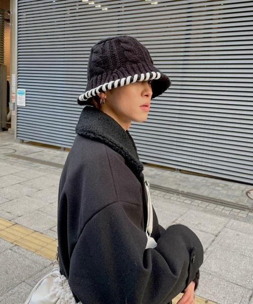 XU（エックスユー）の「【XU/エックスユー】stitch knit bucket hat
