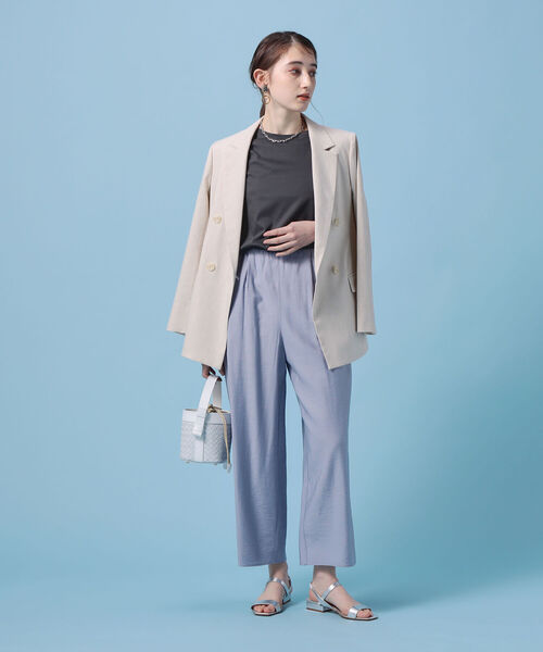 NOLLEY’S(ノーリーズ)の「インゴムイージーパンツ(その他パンツ・レディース・オフホワイト/ベージュ/カーキ/サックスブルー/イエロー/チャコールグレー・34/36/38)」の17枚目の写真